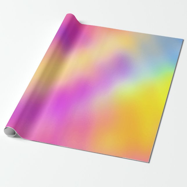 Pastel Iridescent Colourful Gradient Design Wrapping Paper (Unrolled)