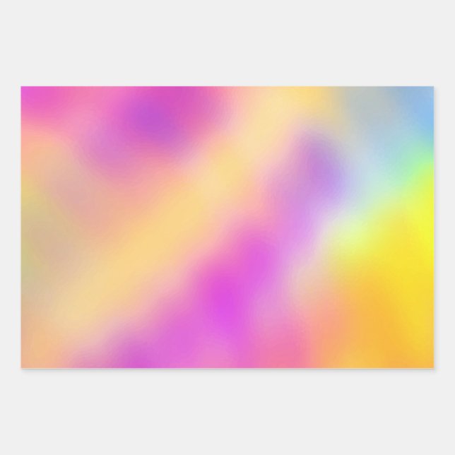 Pastel Iridescent Colourful Gradient Design Wrapping Paper Sheet (Front)