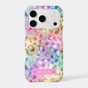 Pastel Iridescent Leopard Print Monogrammed
