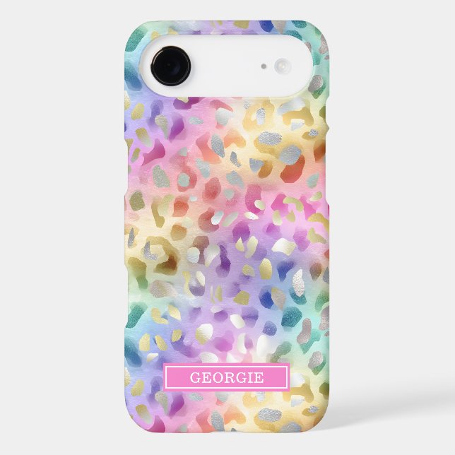 Pastel Iridescent Leopard Print Monogrammed (Back)