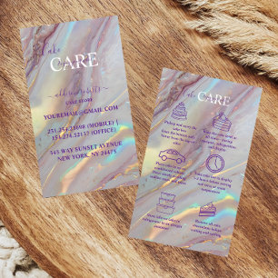 Pastel Iridescent Marble Cake Care Business Card