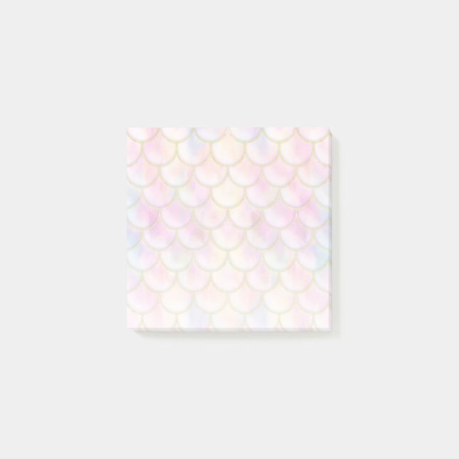 Pastel Iridescent Mermaid Scales Pattern Post-it Notes (Front)