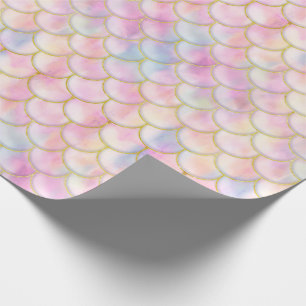 Pastel Iridescent Mermaid Scales Pattern Wrapping Paper