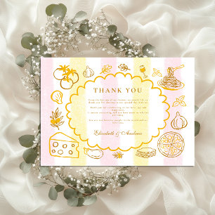 Pastel Italian Wedding Food Theme Thank You Card