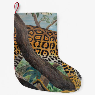 Pastel jaguar: jungle drawing. small christmas stocking