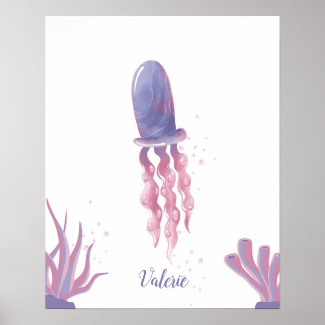 Pastel Jellyfish Dreams Customisable Poster (Front)