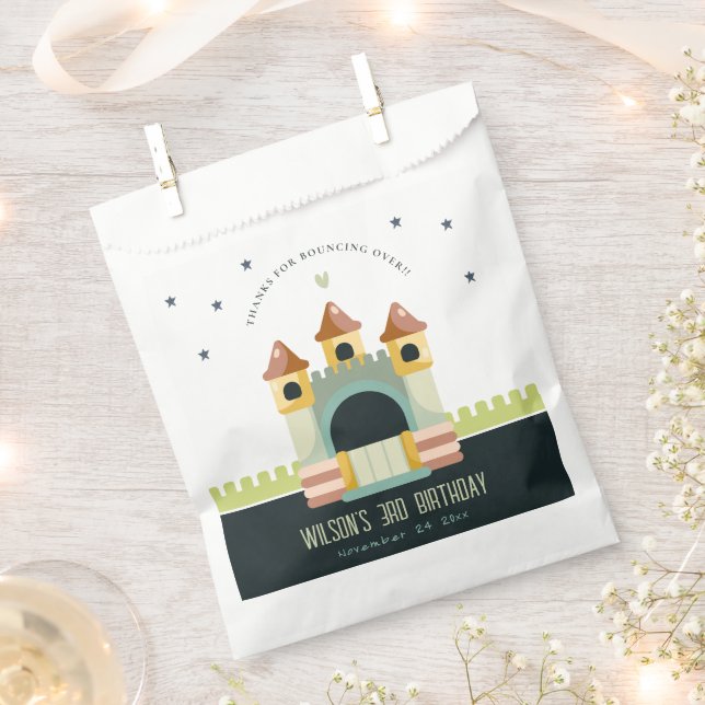 Pastel Jumping Castle Jump & Play Kids Birthday Favour Bag (Clipped)