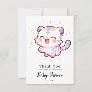 Pastel Jungle Tiger Baby Shower Thank You Card