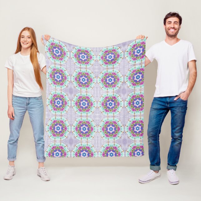 Pastel Kaleidoscope Fleece Blanket (In Situ)