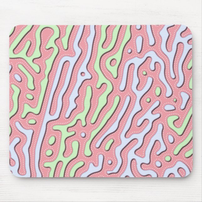 Pastel Kawaii Abstract Colourful Splatter Design Mouse Pad (Front)