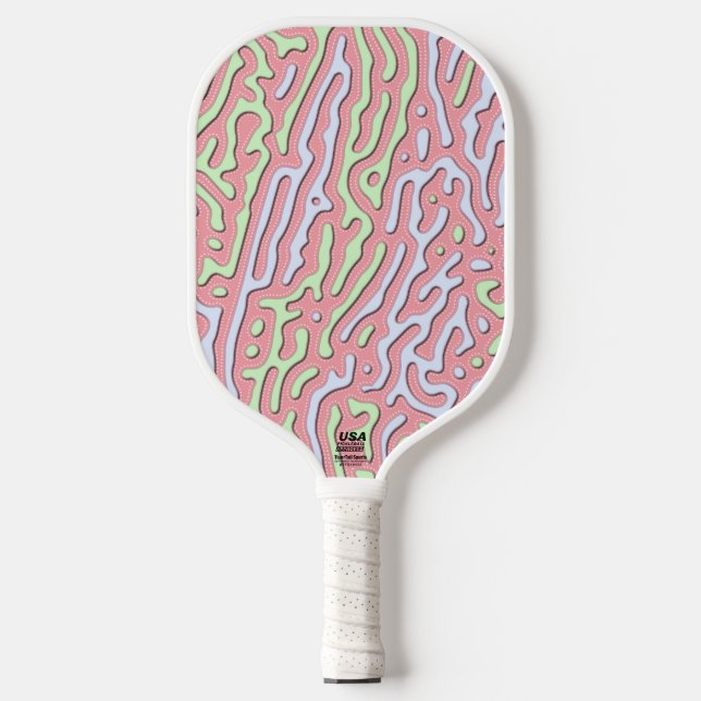 Pastel Kawaii Abstract Colourful Splatter Design Pickleball Paddle (Front)