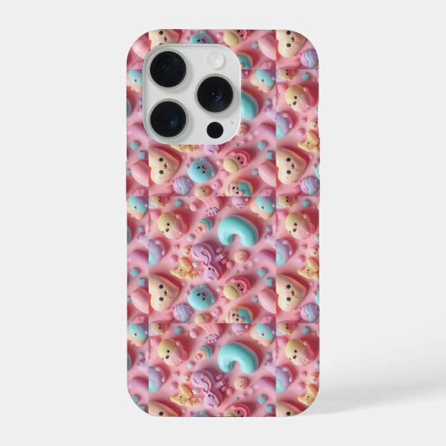 Pastel Kawaii Candy Character Art iPhone Case (Back)