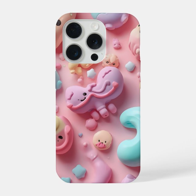 Pastel Kawaii Candy Character Art iPhone Case (Back)