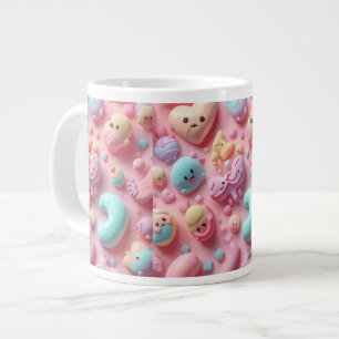 Pastel Kawaii Candy Character Art Large Coffee Mug