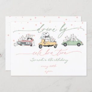 Pastel Kawaii Cats Surprise Celebration Parade Invitation