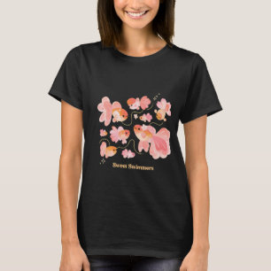 Pastel Kawaii Goldfish School Design T-Shirt