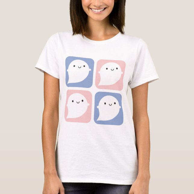 Pastel Kawaii Little Ghosts T-Shirt (Front)