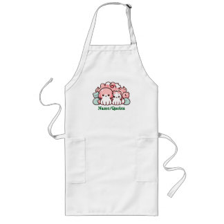 Pastel Kawaii Pets Illustration Cute Animals Long Apron