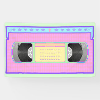Pastel kawaii VHS vaporwave pixel art Banner