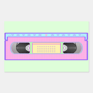 Pastel kawaii VHS vaporwave pixel art Rectangular Sticker