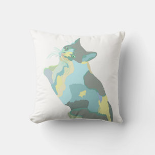 Pastel Kitty Throw Pillow