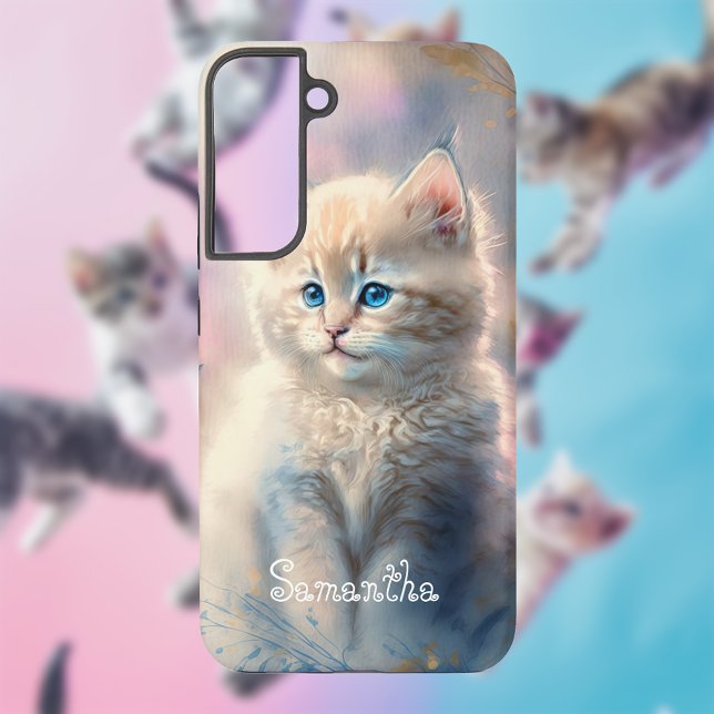 Pastel Kitty With Your Name Samsung Galaxy S22+ Case (Creator Uploaded)