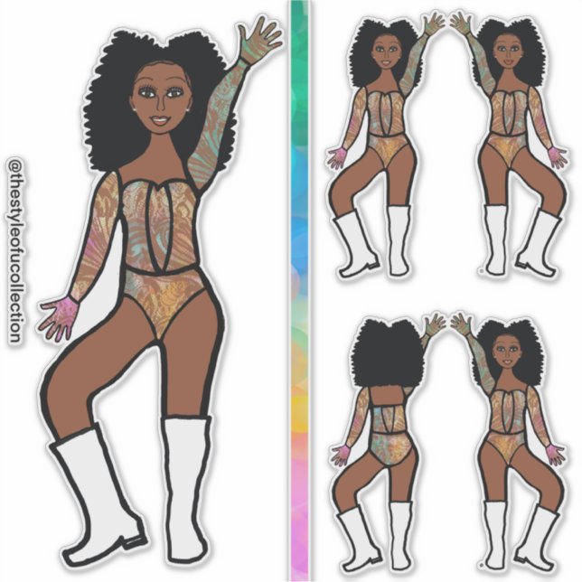 Pastel Lace  Dancer Stickers #1 (Front)