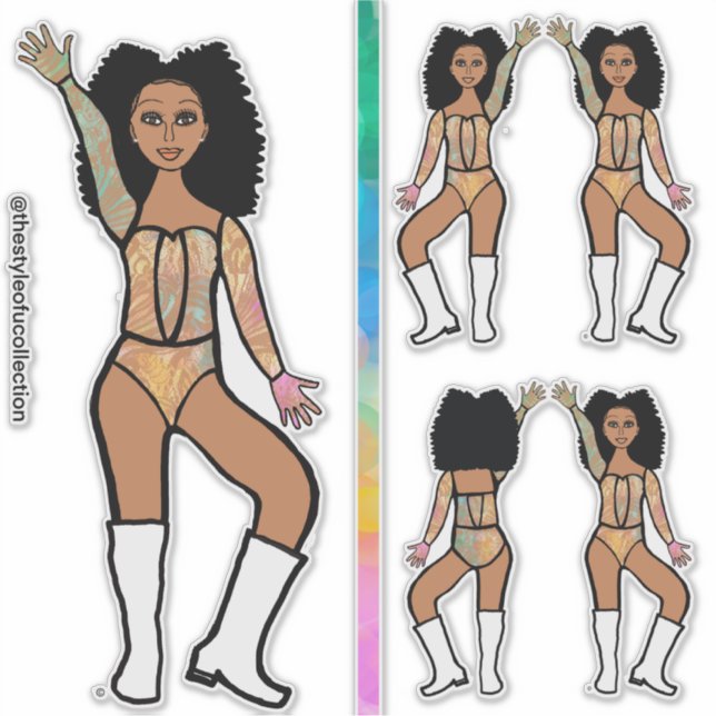 Pastel Lace  Dancer Stickers #2 (Front)