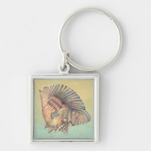 Pastel Large Conch Shell Key Ring