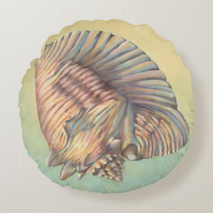 Pastel Large Conch Shell Round Cushion