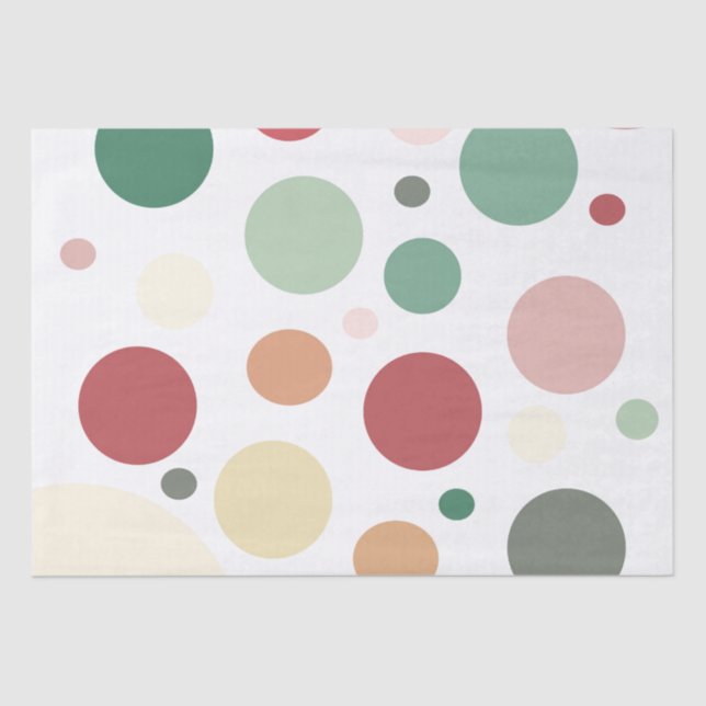 Pastel Large Poka-Dot Design Tissue Paper (Front)