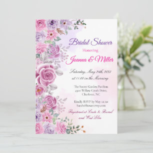 Pastel Lavender and Blush Pink Bridal Shower  Invitation