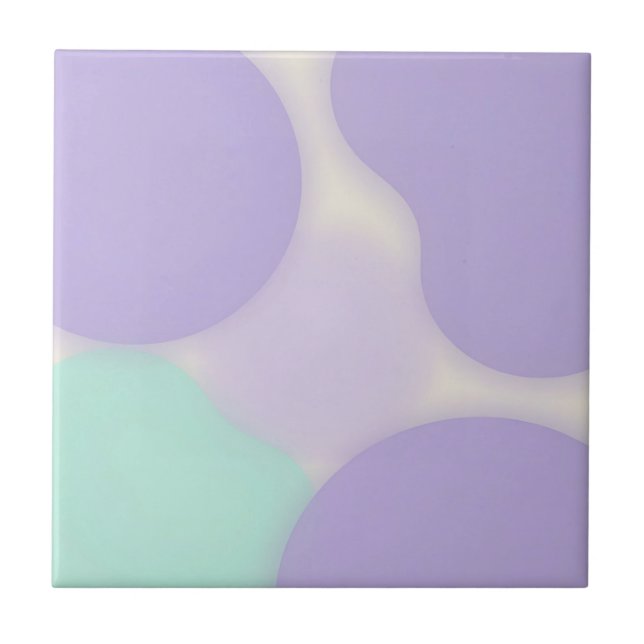 Pastel Lavender Blob Organic Abstract Ceramic Tile (Front)