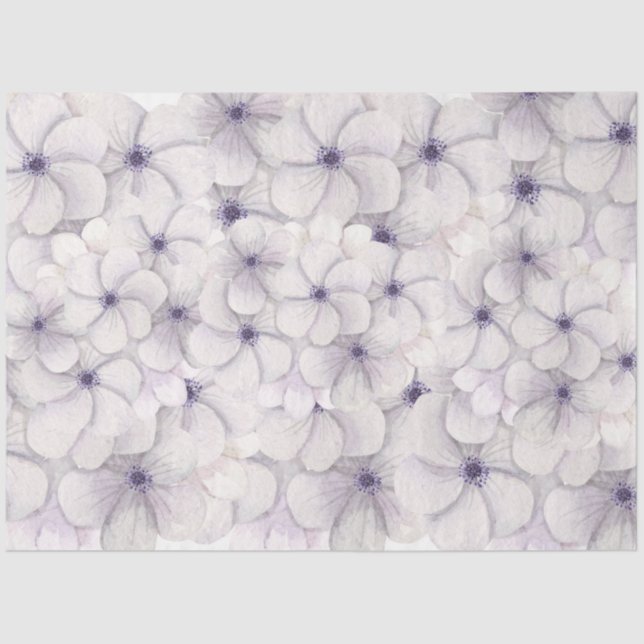 Pastel Lavender & Blue Floral Background Decoupage Tissue Paper (Front)