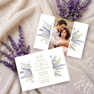 Pastel Lavender Flowers & Greenery Elegant Spring Invitation