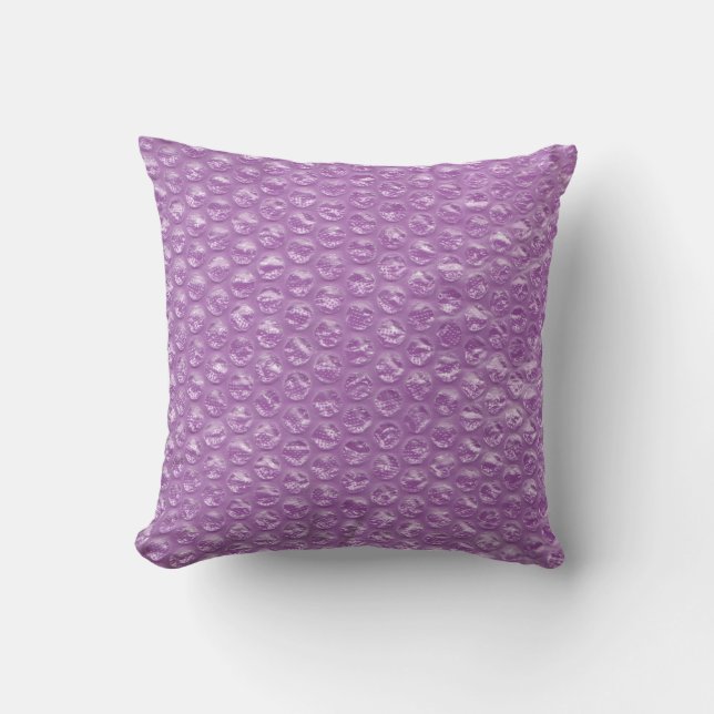Pastel Lavender Grape Pop Bubble Wrap Purple Cushion (Front)