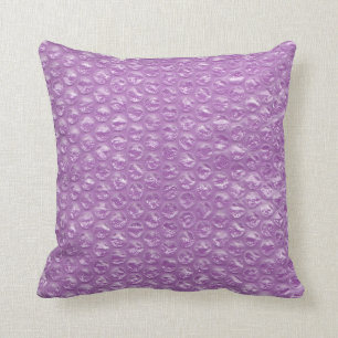 Pastel Lavender Grape Pop Bubble Wrap Purple Cushion