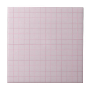 Pastel Lavender & Pink Chequered Retro Minimalist Ceramic Tile