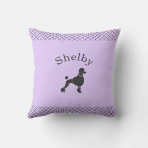 Pastel Lavender Poodle Personalised Matching Cushion