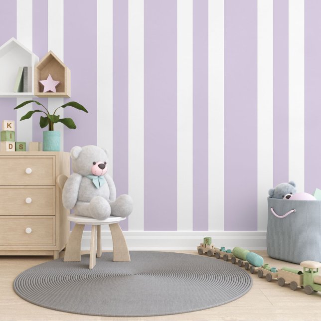 Pastel Lavender Purple White Stripes Pattern Wallpaper (Creator Uploaded)