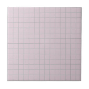 Pastel Lavender & Sage Green Chequered Retro  Ceramic Tile