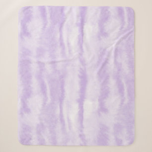 Pastel Lavender Tie-Dye Watercolor Effect Sherpa Blanket