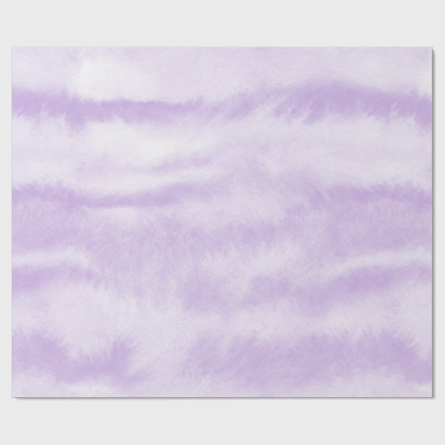 Pastel Lavender Tie-Dye Watercolor Effect Wrapping Paper (Flat)