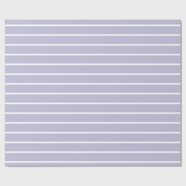 Pastel Lavender White Stripe Wrapping Paper (Flat)