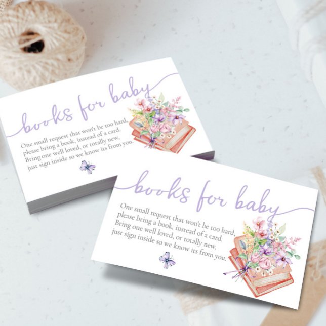 Pastel Lavender Wildflower Garden Book Request Enclosure Card (Creator Uploaded)