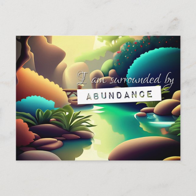 Pastel Law of Attraction Abundance Affirmation Postcard (Front)