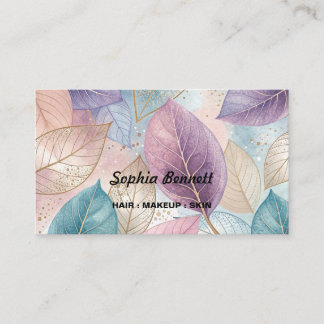 Pastel leaves  business card