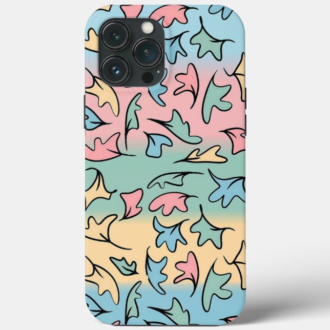 Pastel Leaves Colourful Case-Mate iPhone Case (Back)
