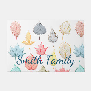 Pastel Leaves Doormat