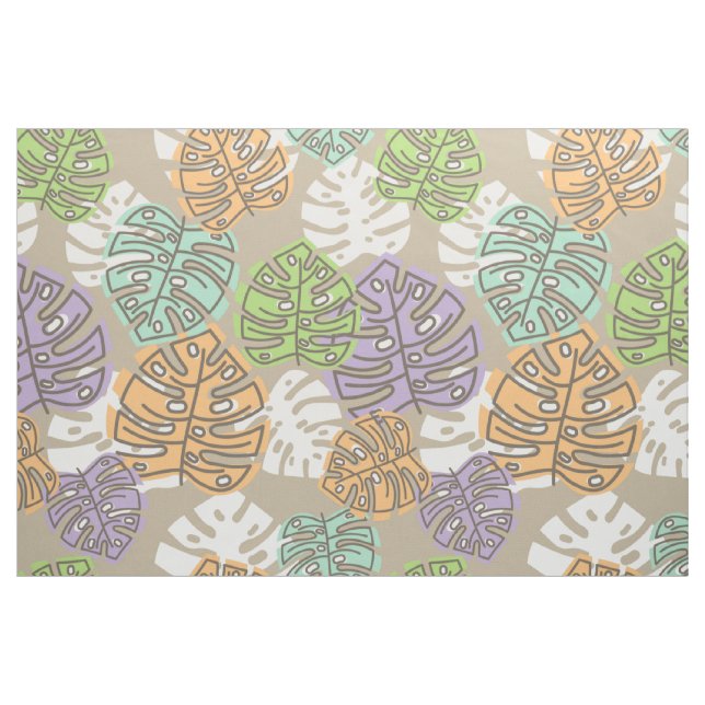 pastel leaves fabric (Yard)